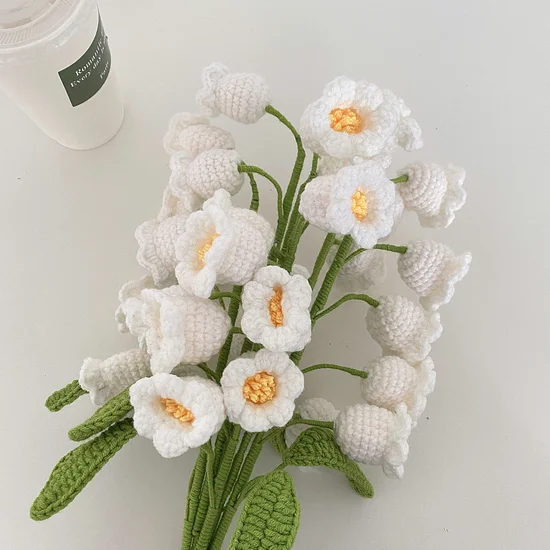 1 Pcs Knitted Flower Crochet Bouquet Home Decoration Table Decoration