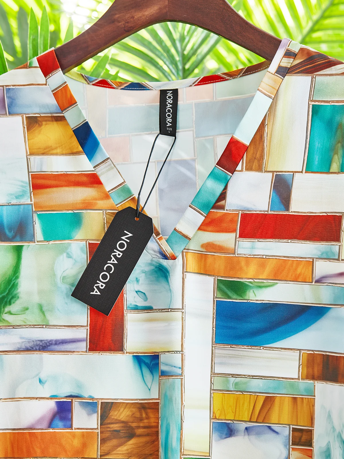 Casual Three Quarter Sleeve V Neck Printed Top