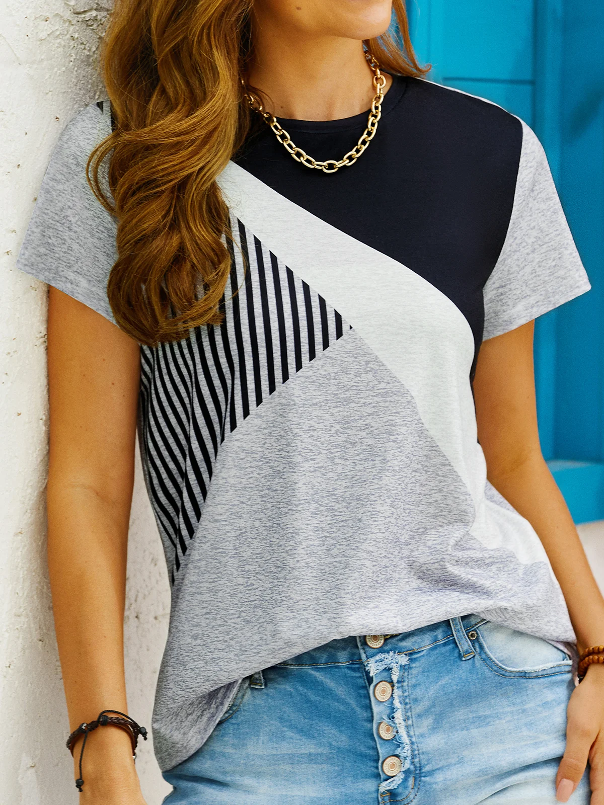Jersey Casual Striped T-Shirt