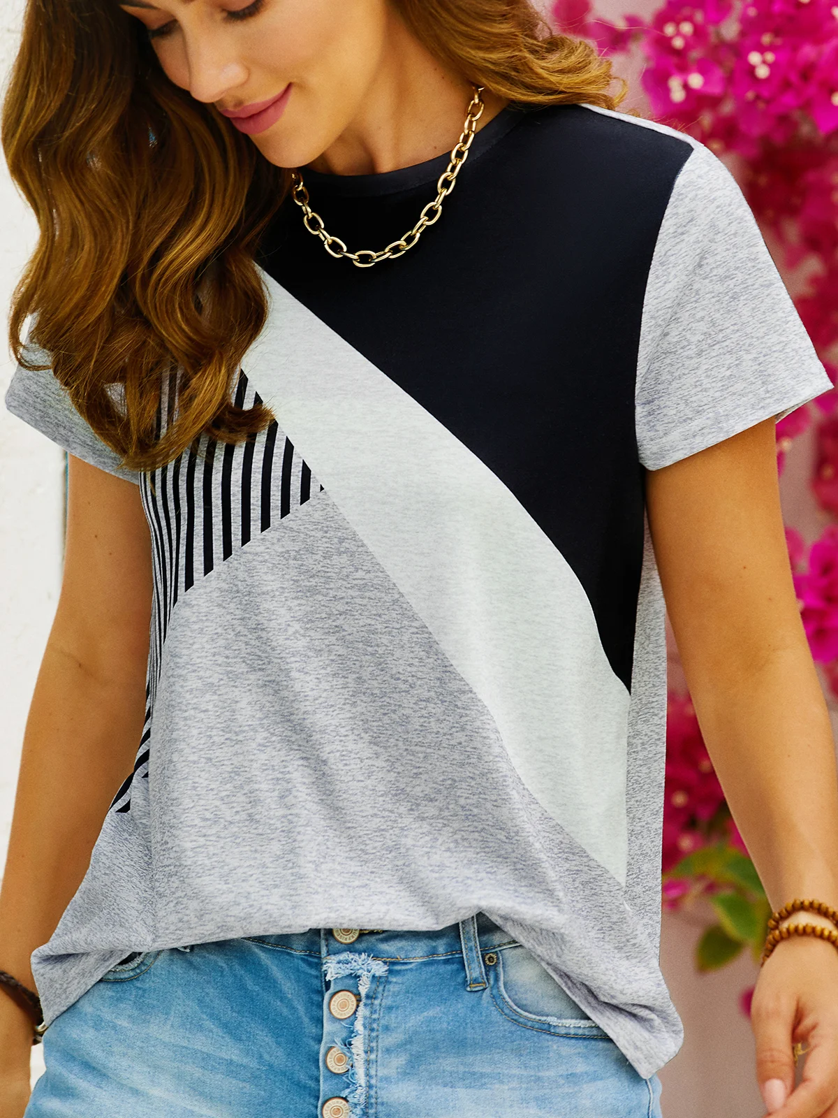 Jersey Casual Striped T-Shirt