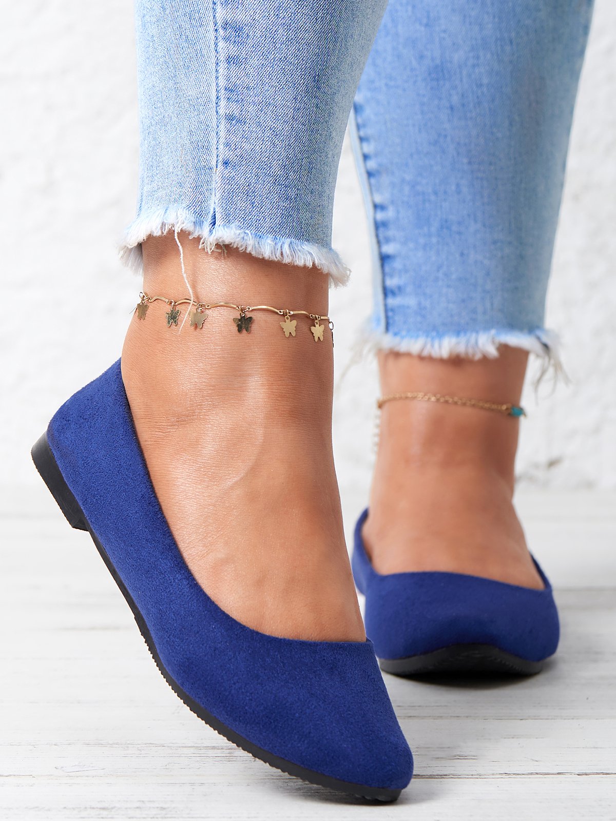 Plain All Season Simple Daily Velvet Flat Heel Round Toe Pu Slip On Shallow Shoes for Women