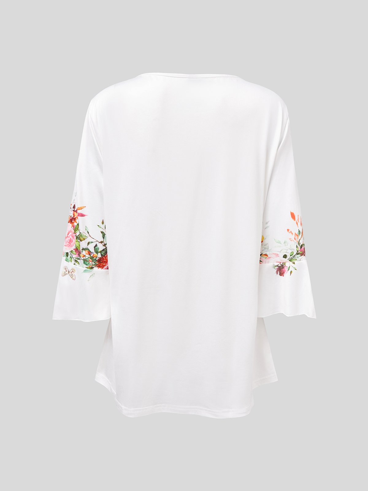 Floral V Neck Regular Fit Casual Top