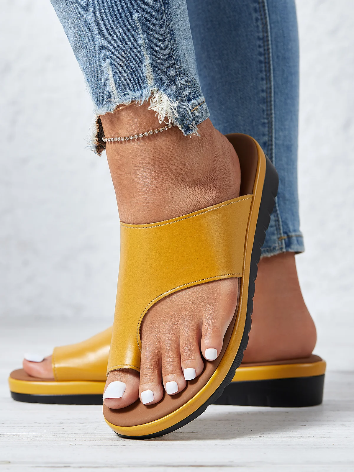 Women Casual Low Heel Open Toe Casual Sliver Sandals