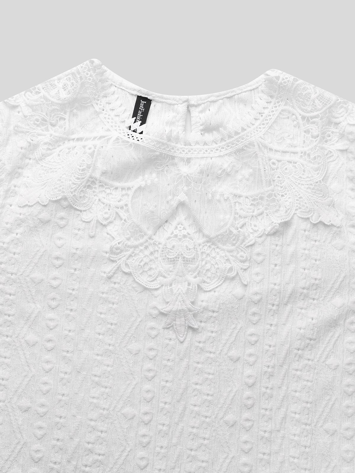 Crew Neck Lace Casual Shirt