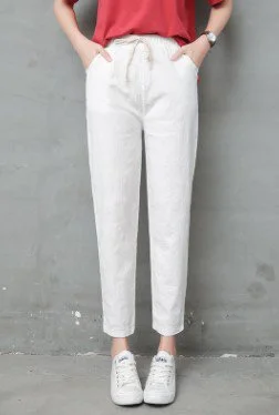 Women Casual Linen & Cotton Straight Pant
