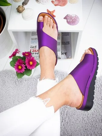 Women Casual Low Heel Open Toe Casual Sliver Sandals