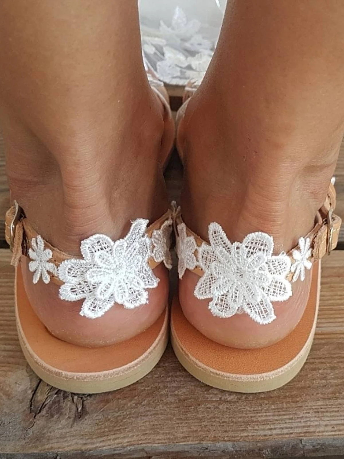 Women's Lace Romantic Flower Decorative Summer Wedding Sandals