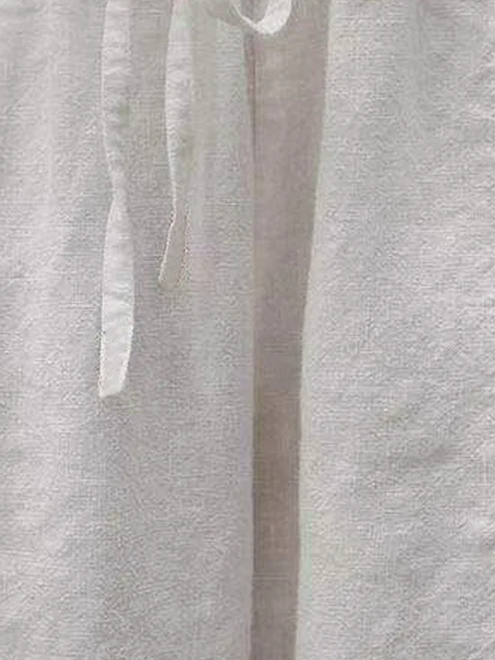 Women's Casual Plain Cotton Linen Loose Pant