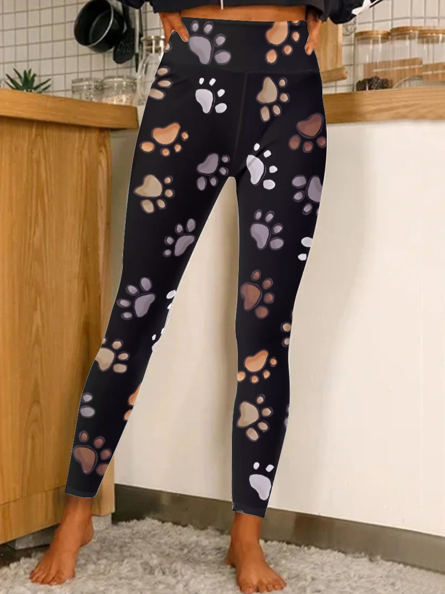 Women Cat Simple All Season Long Leggings