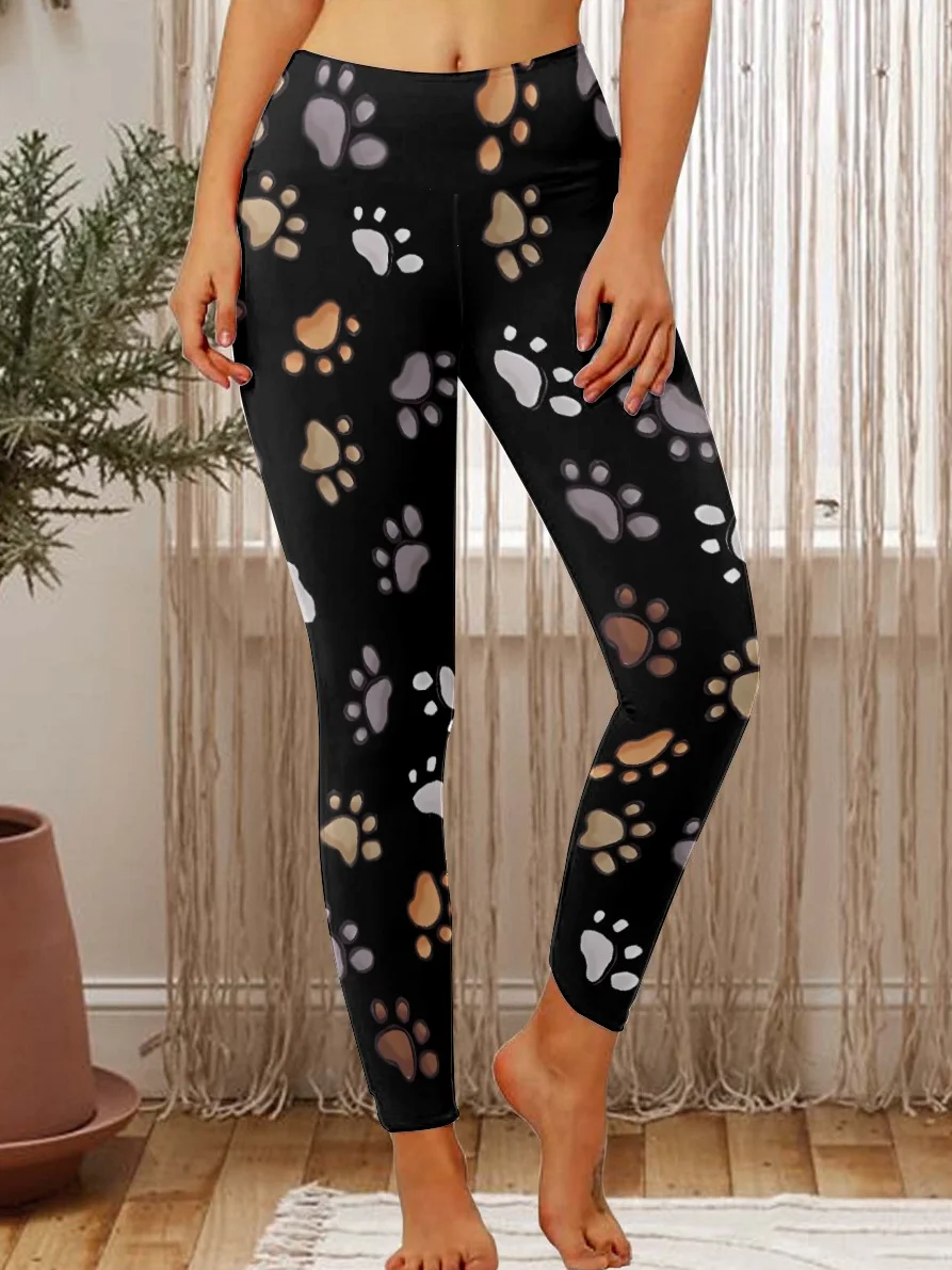 Women Cat Simple All Season Long Leggings