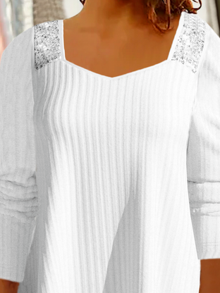 Loose Long Sleeve Plain Tunic T-Shirt