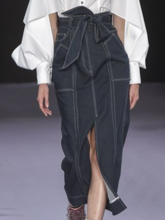 Loose Plain Denim Casual Denim Skirt