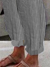 Casual Striped Print Turnip Pant