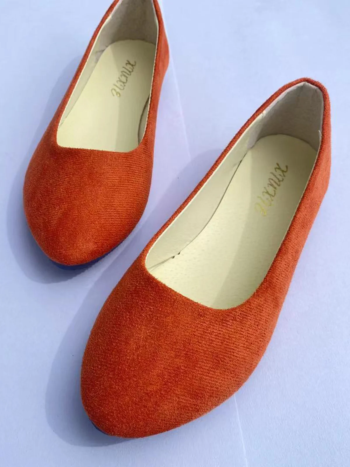 Plain All Season Simple Daily Velvet Flat Heel Round Toe Pu Slip On Shallow Shoes for Women