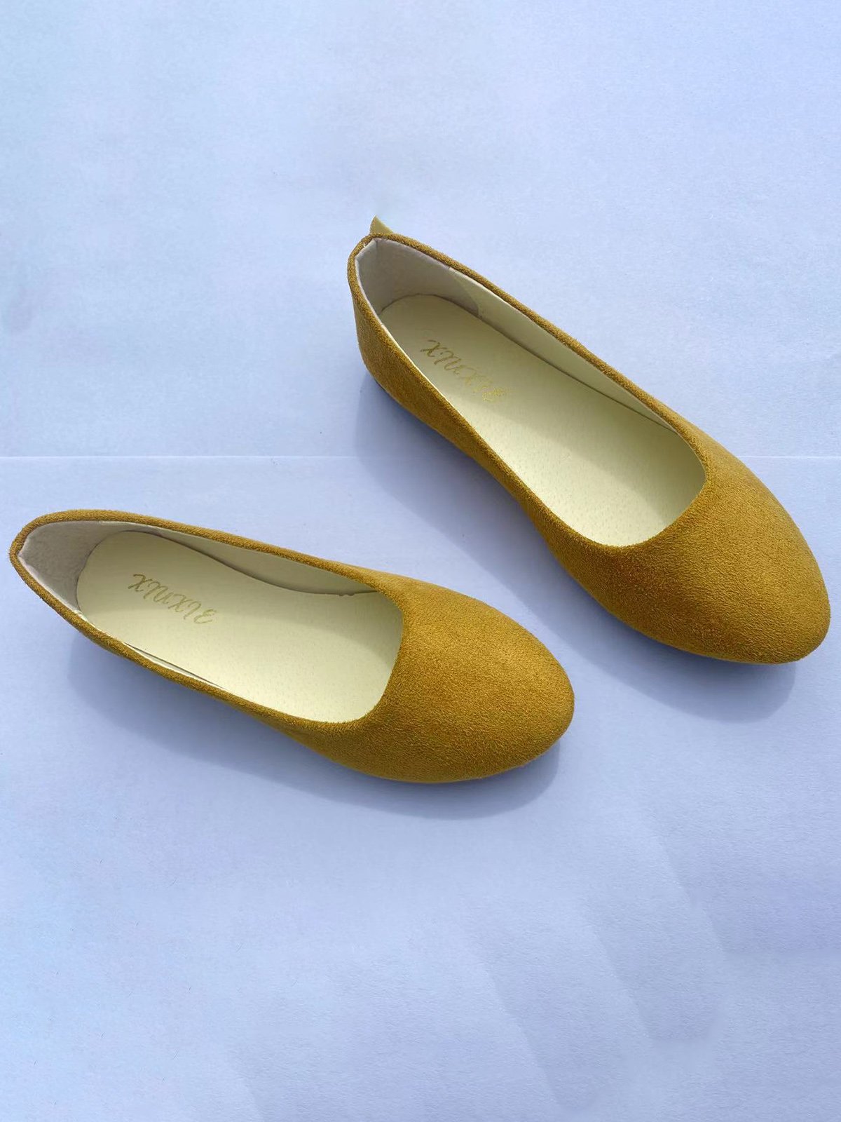 Plain All Season Simple Daily Velvet Flat Heel Round Toe Pu Slip On Shallow Shoes for Women