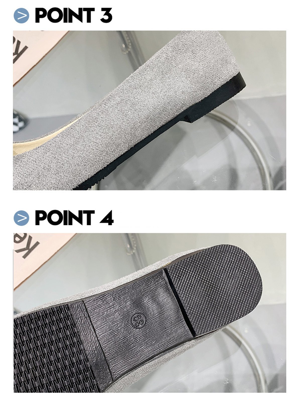 Plain All Season Simple Daily Velvet Flat Heel Round Toe Pu Slip On Shallow Shoes for Women