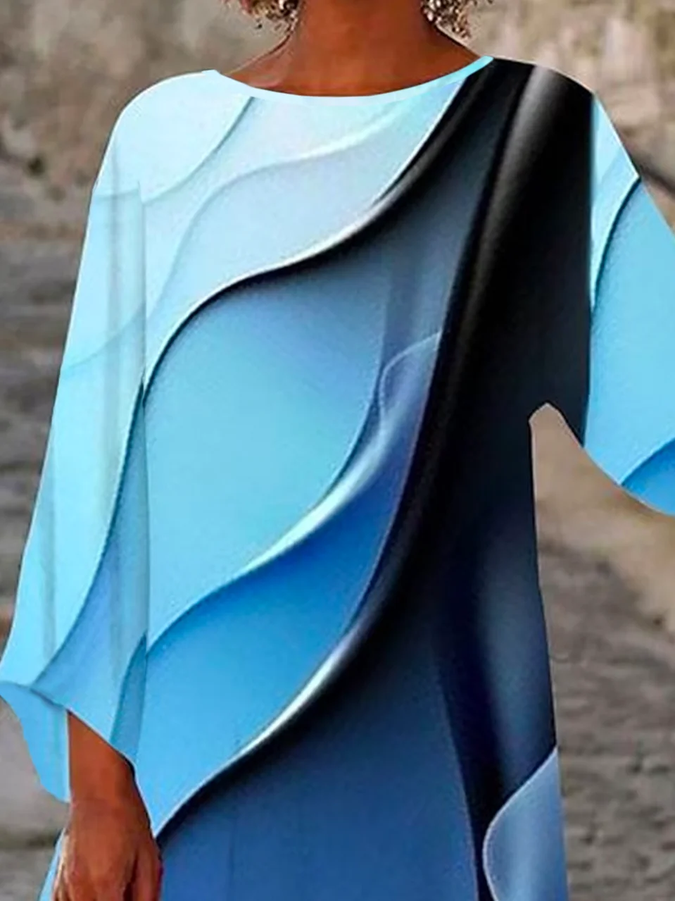 Abstract Printed Casual Tunic Shirt