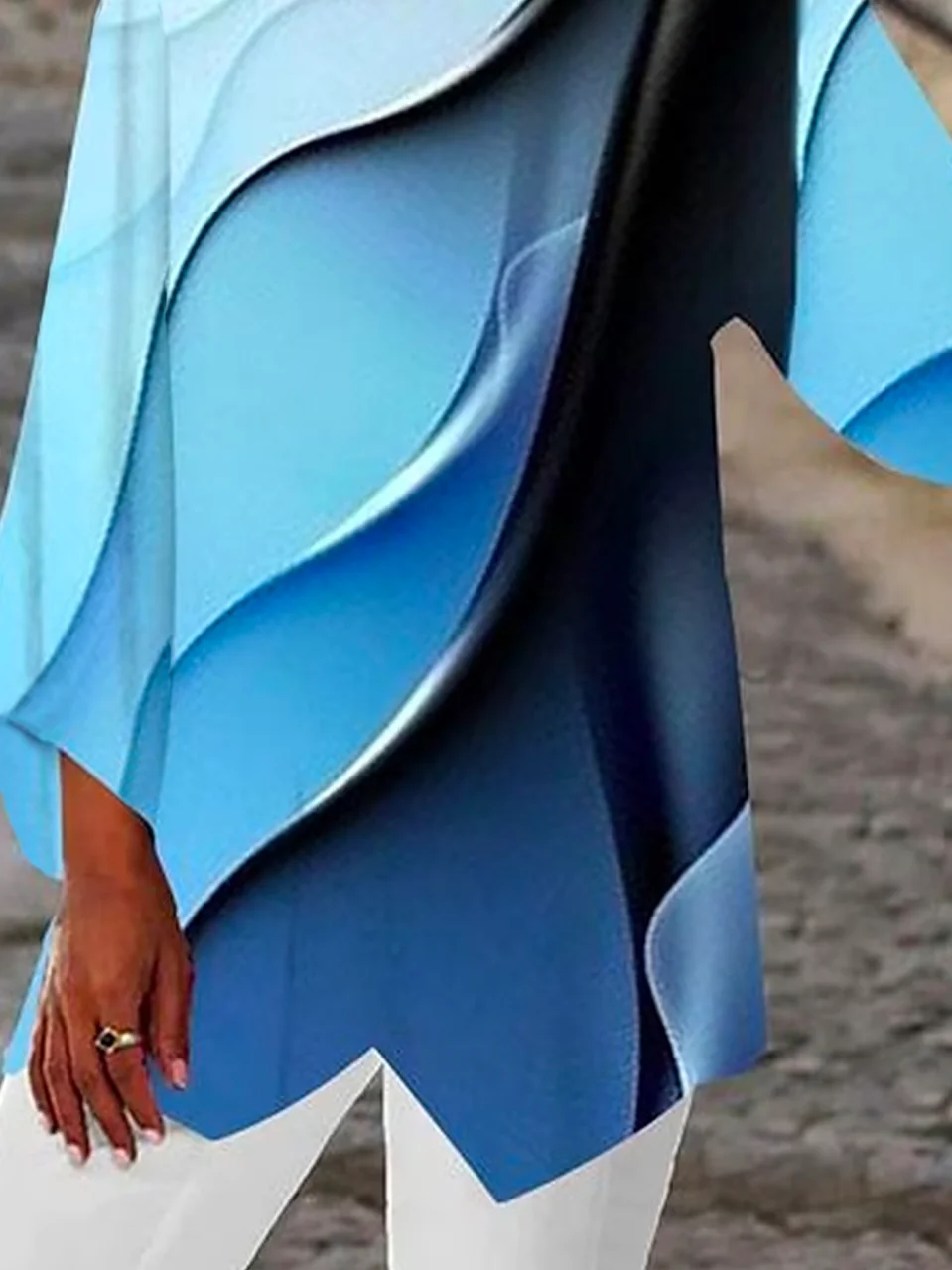 Abstract Printed Casual Tunic Shirt