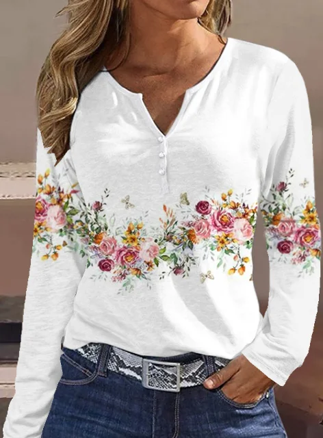 Casual Floral Loose Shirt