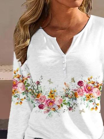 Casual Floral Loose Shirt