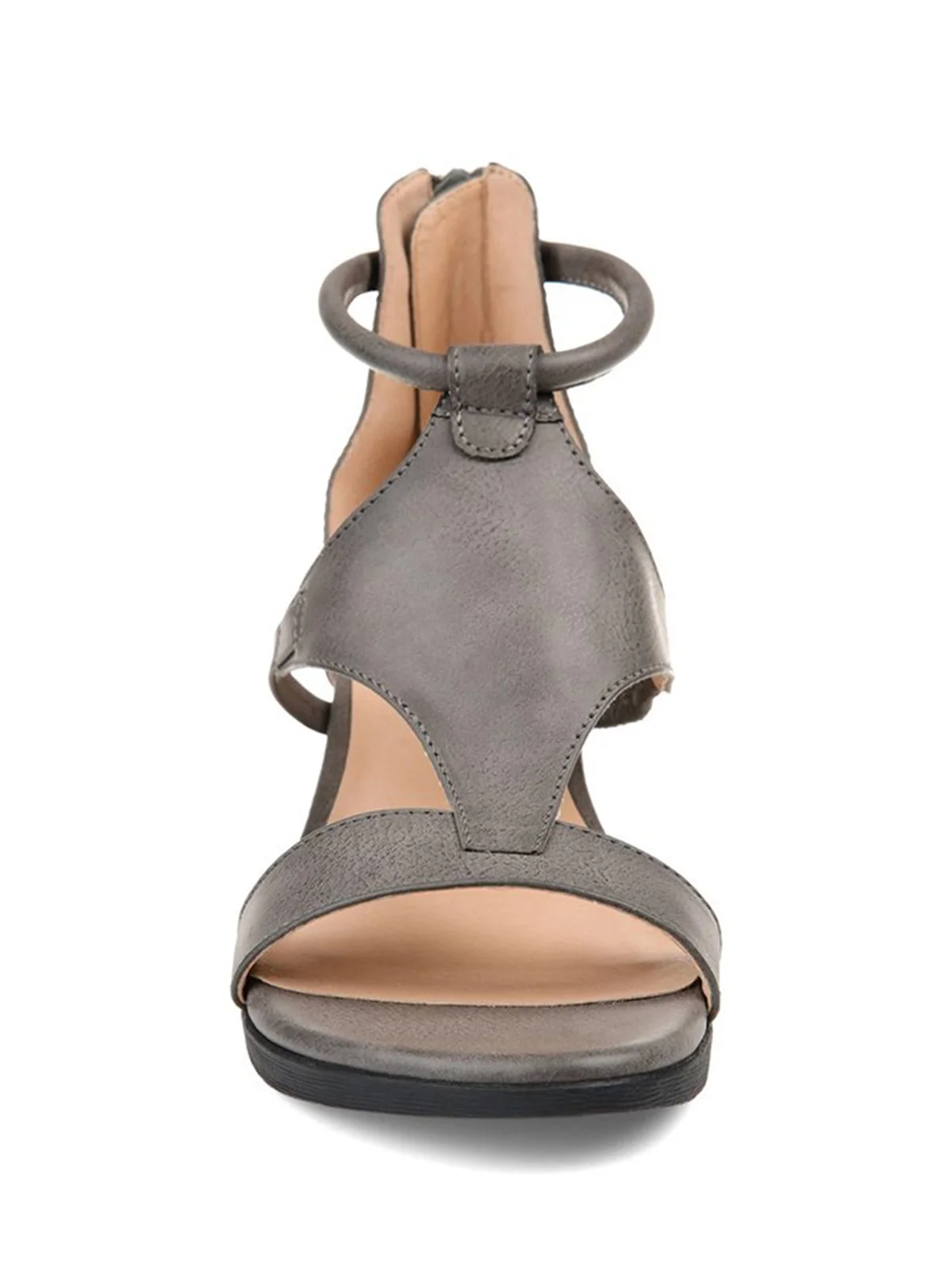 Women Casual Leather Comfy Wedge Sandals