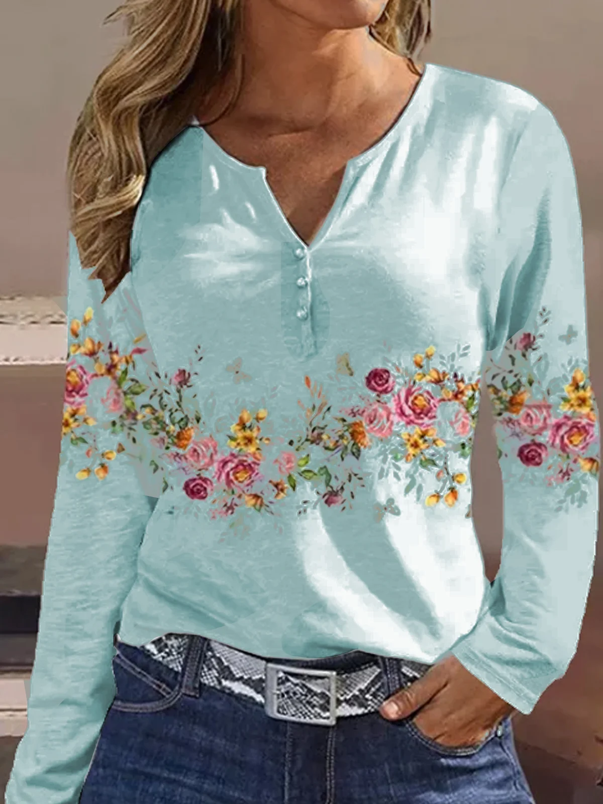 Casual Floral Loose Shirt