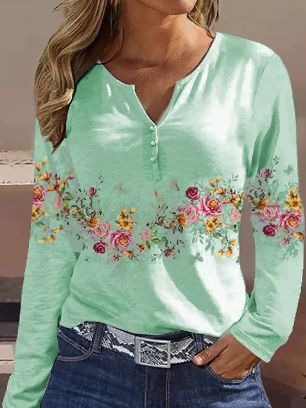 Casual Floral Loose Shirt