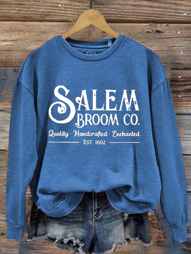 Casual Crew Neck Text Letters Sweatshirt