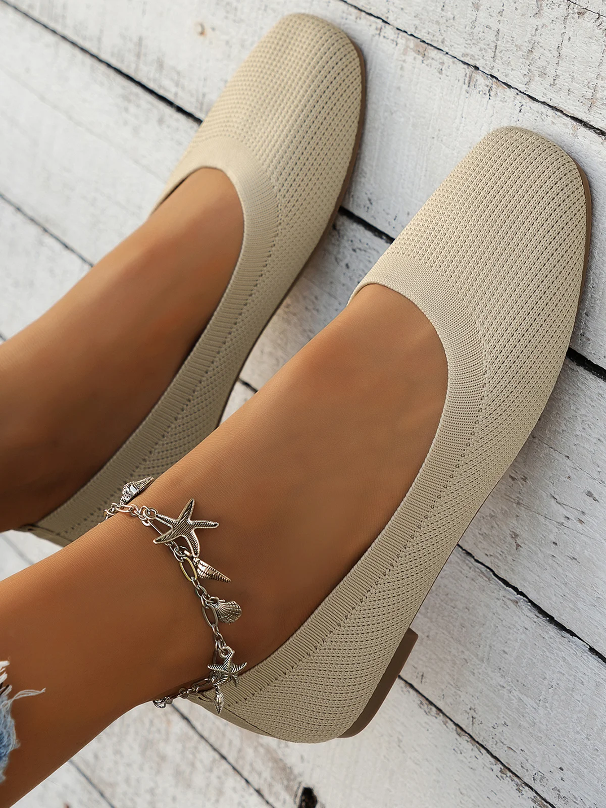 Casual Plain Breathable Slip On Flat Heel Shallow Shoes