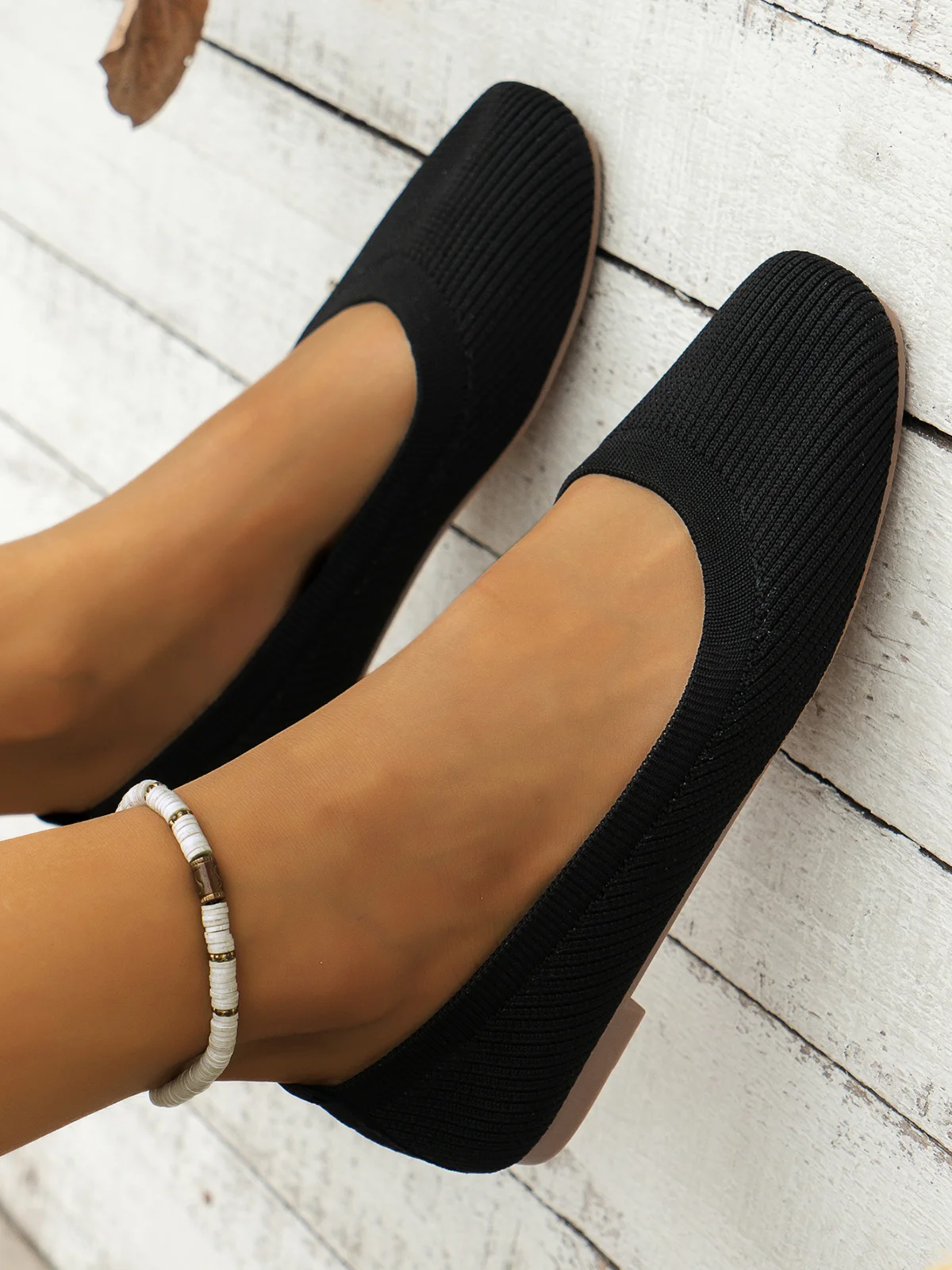 Casual Plain Breathable Slip On Flat Heel Shallow Shoes