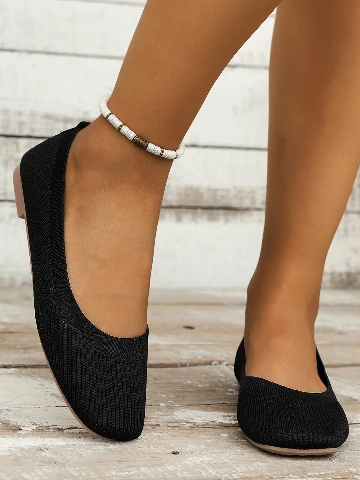 Casual Plain Breathable Slip On Flat Heel Shallow Shoes