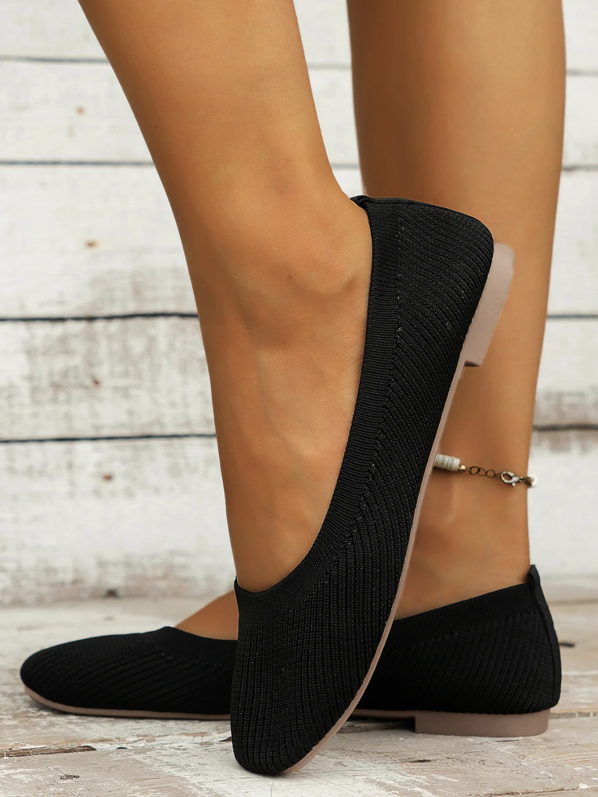 Casual Plain Breathable Slip On Flat Heel Shallow Shoes