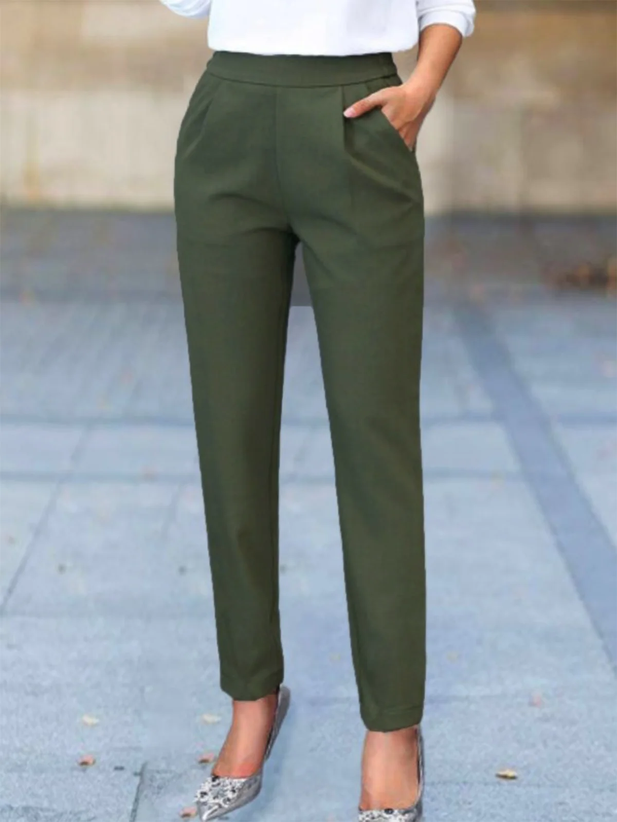 Frenchy Calssic Slant Pocket Tapered Pants