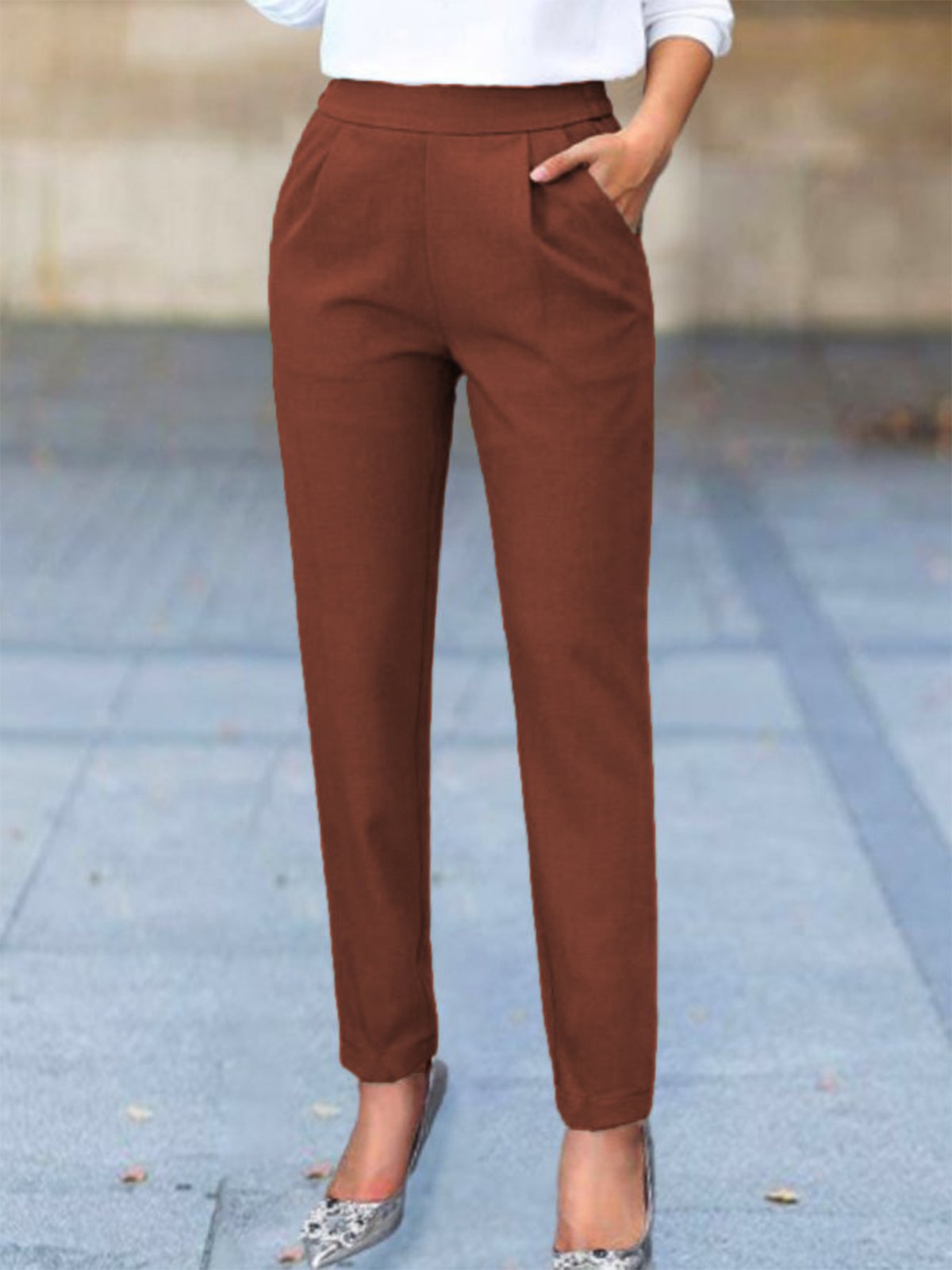Frenchy Calssic Slant Pocket Tapered Pants