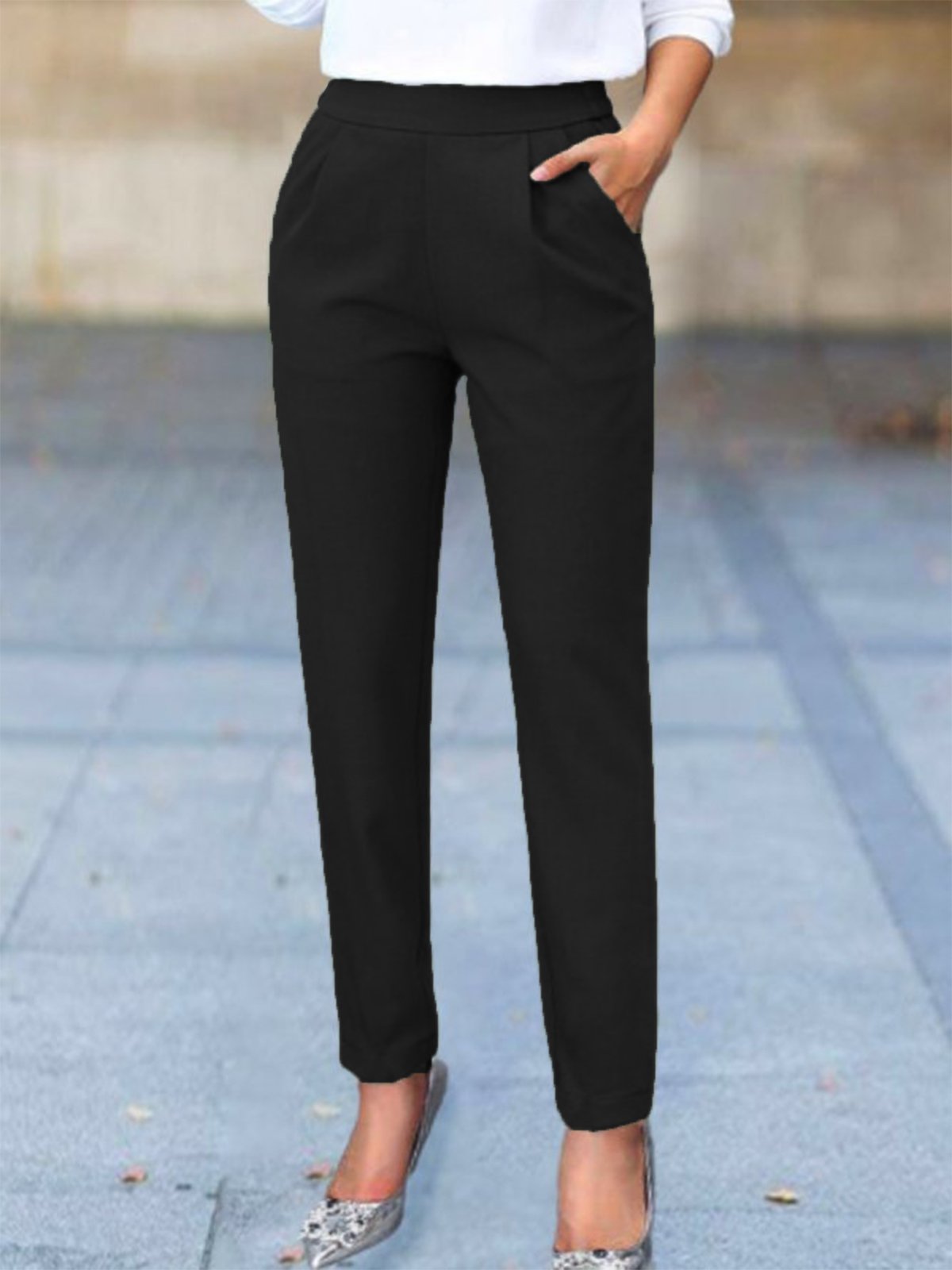 Frenchy Calssic Slant Pocket Tapered Pants