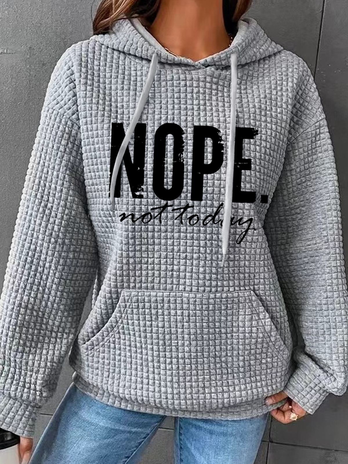 Casual Hoodie Text Letters Hoodie
