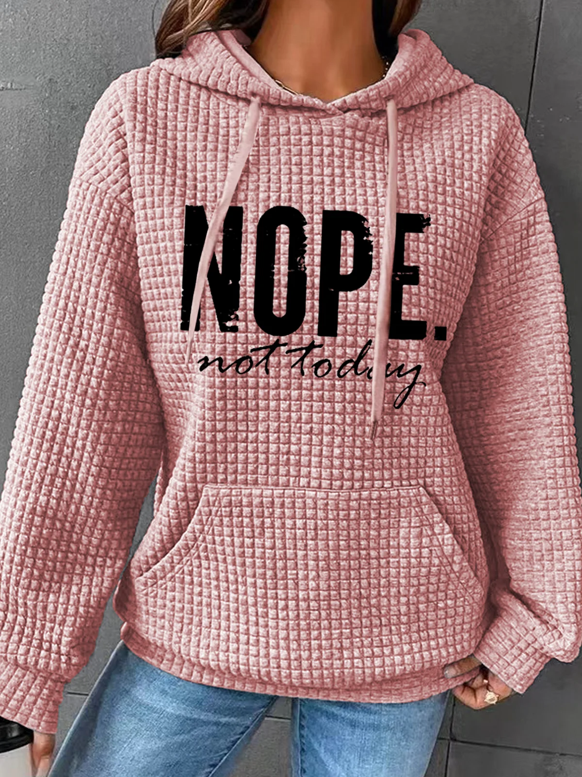 Casual Hoodie Text Letters Hoodie