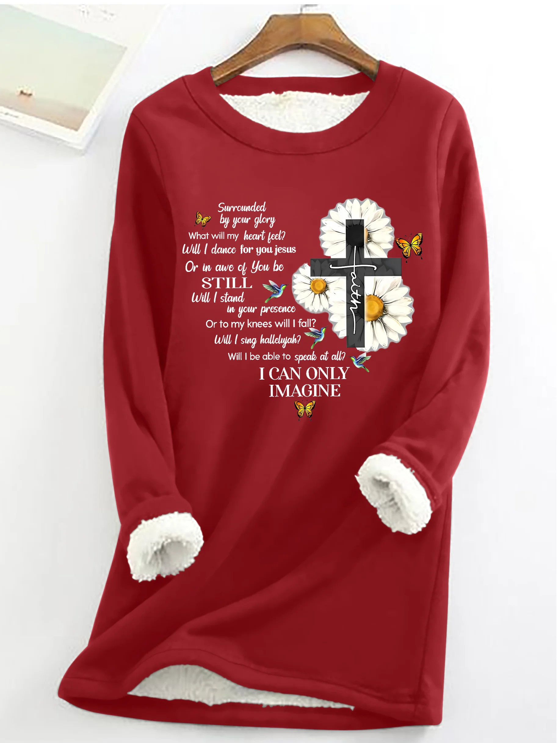 Casual Crew Neck Text Letters Sweatshirt