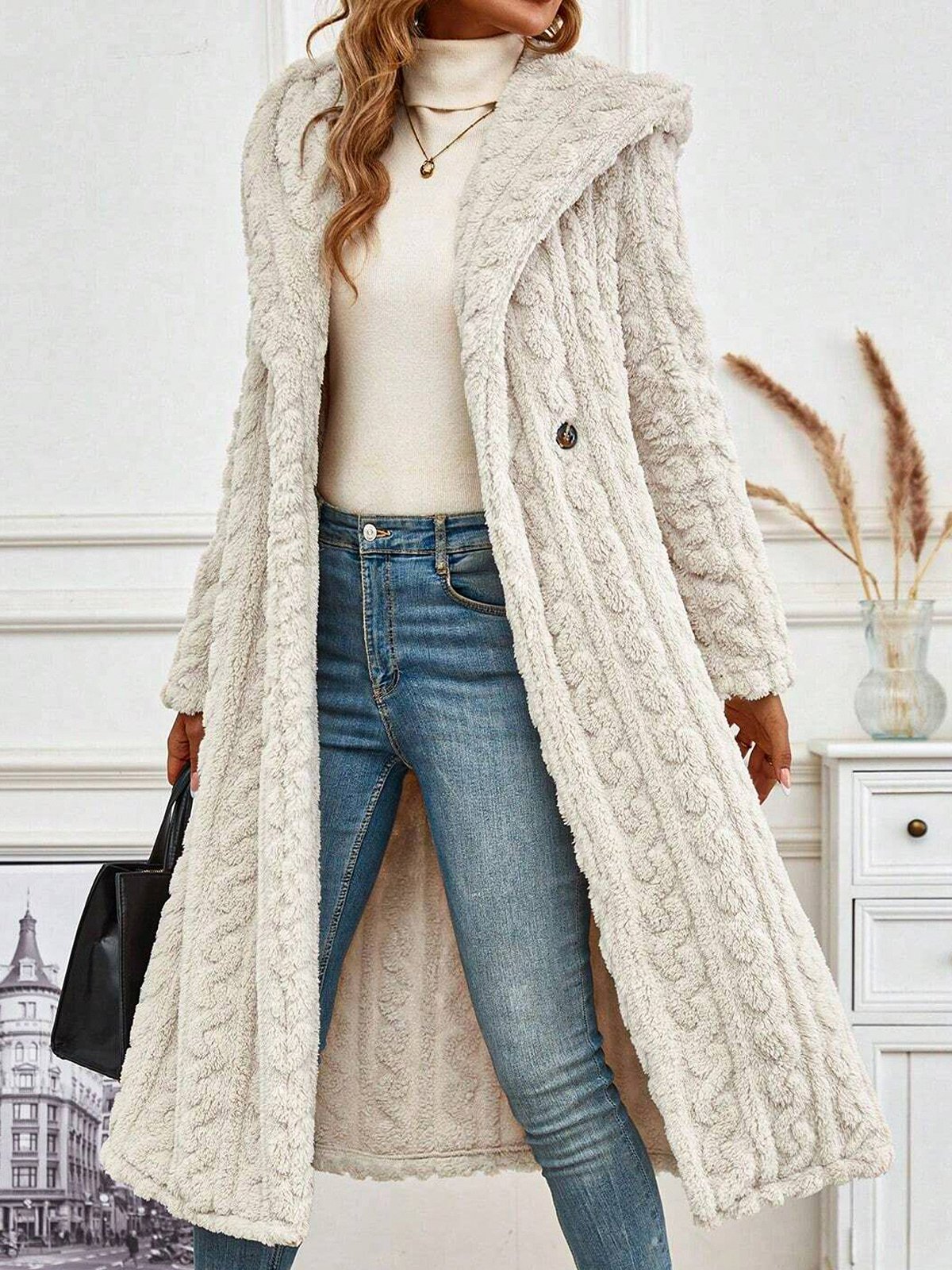 Women's Plain Fleece Loose Teddy Jacket