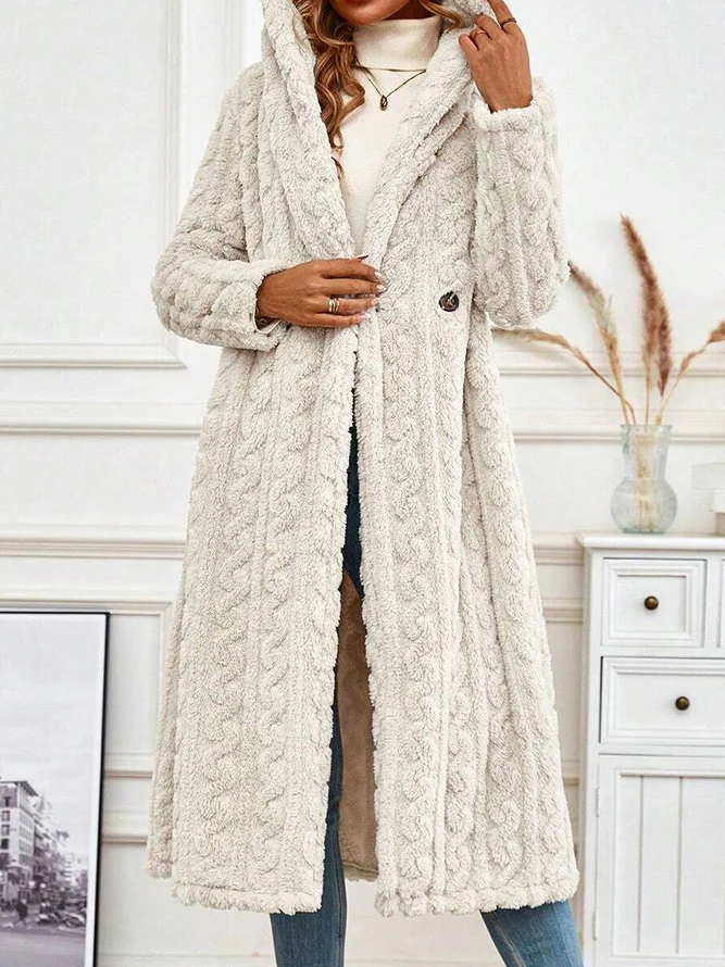 Women's Plain Fleece Loose Teddy Jacket