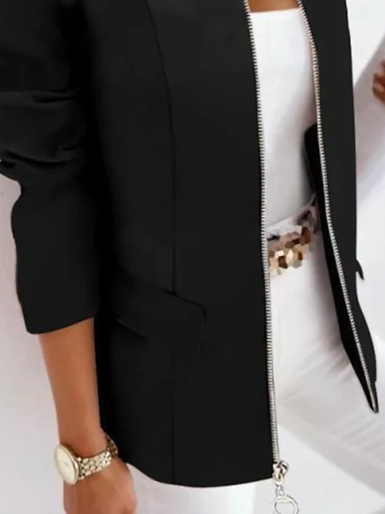 Women's Plain Beaded Regular Loose Jacket