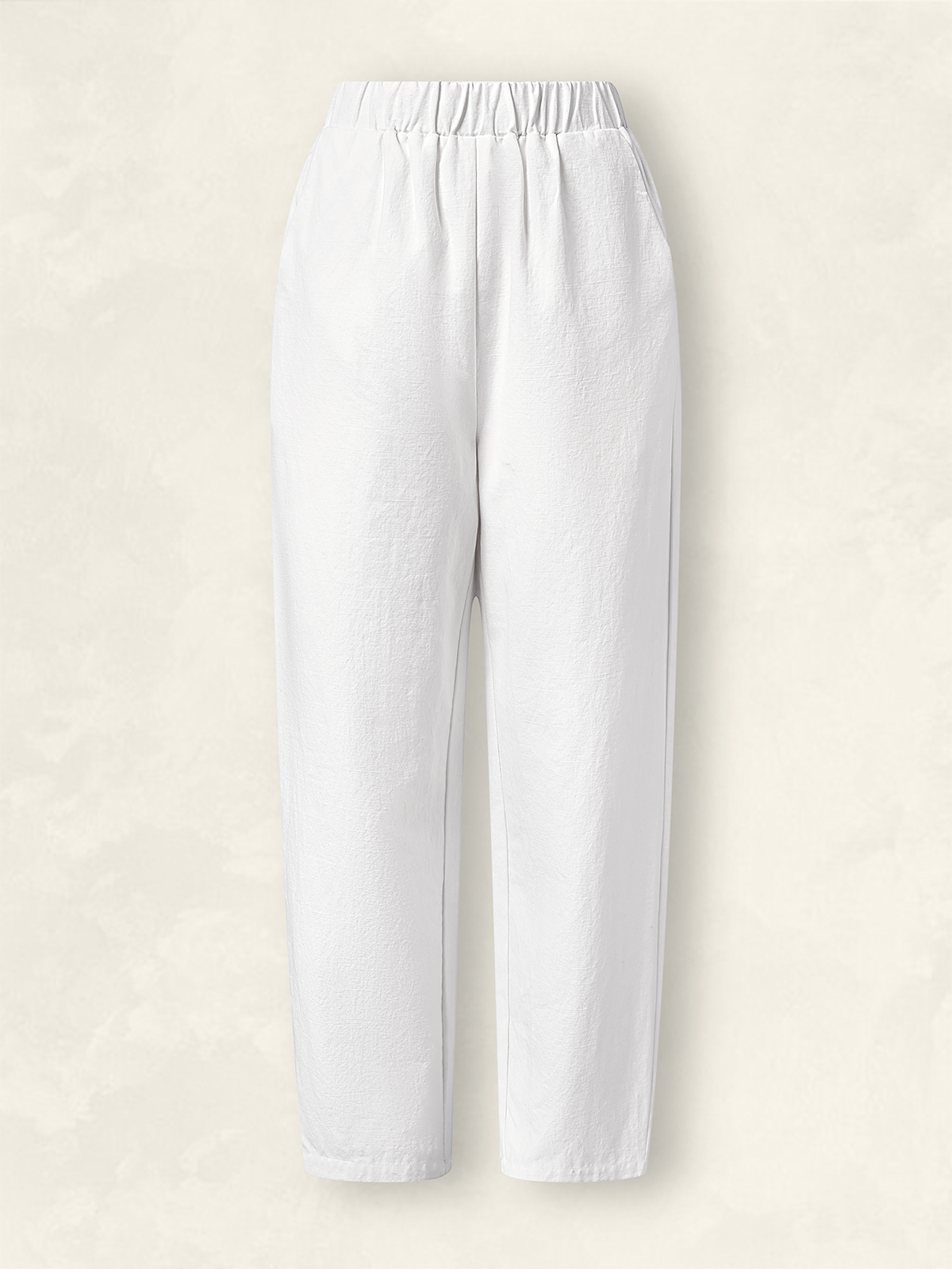 Vacation Casual Loose Cotton Linen Solid Pants