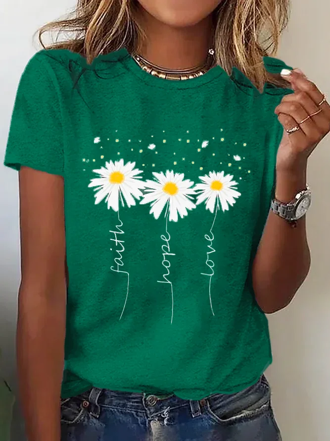 Loose Casual Text Letters Jersey T-shirt