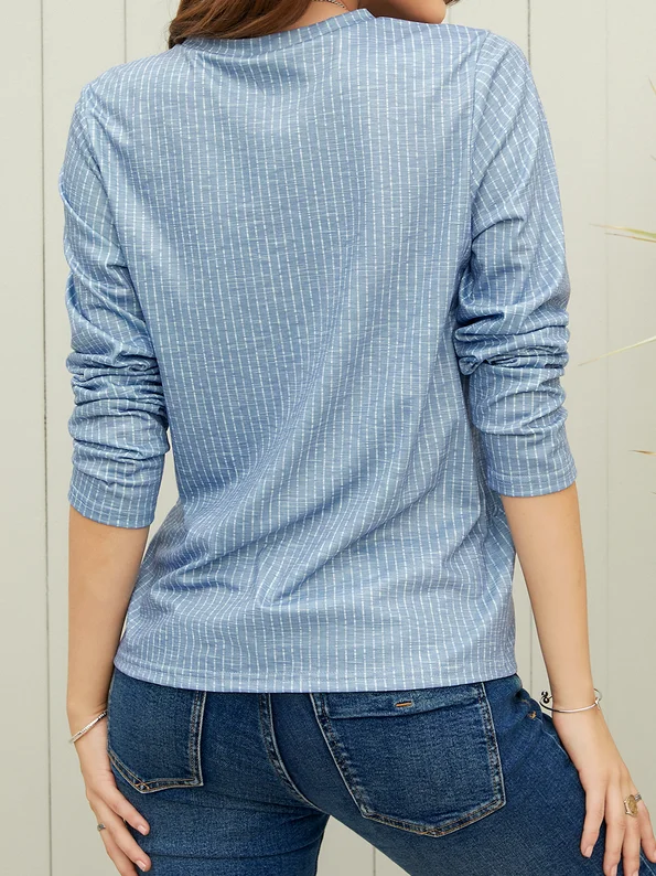 Striped Loose Casual Crew Neck T-Shirt