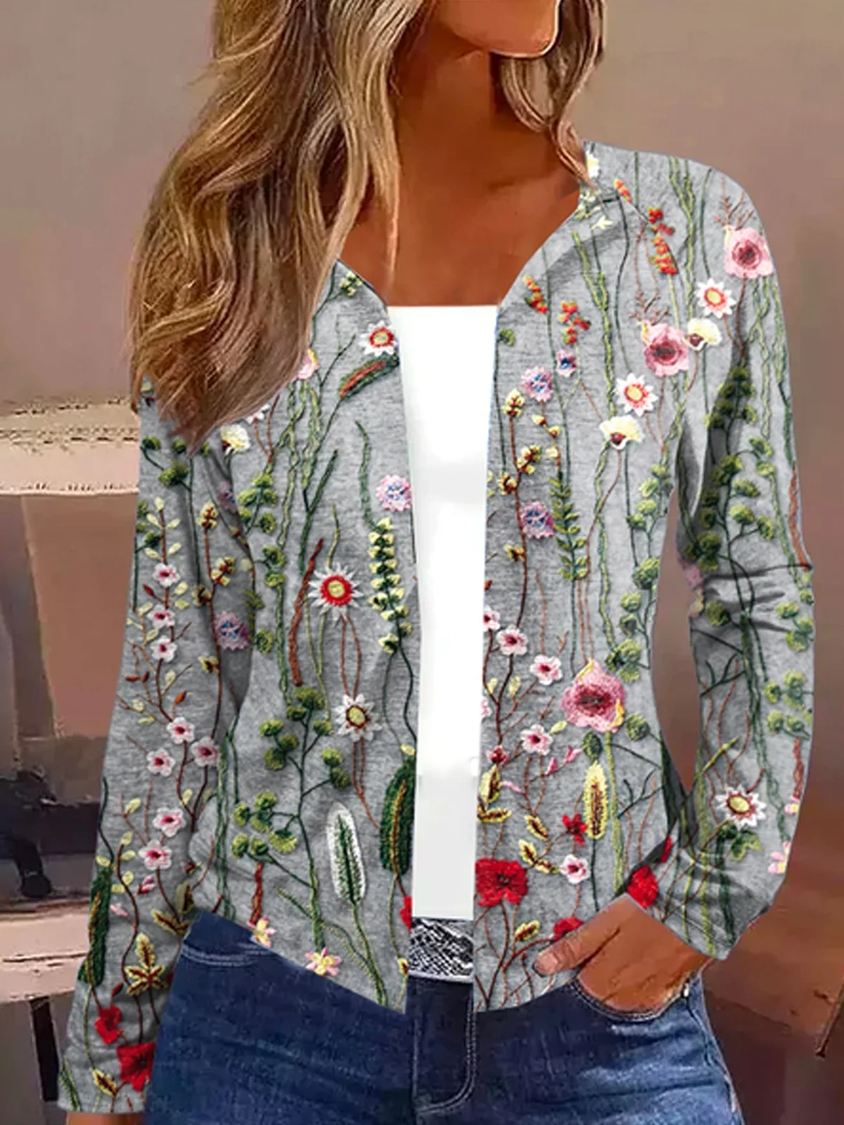Women's Floral Regular Loose Kimono