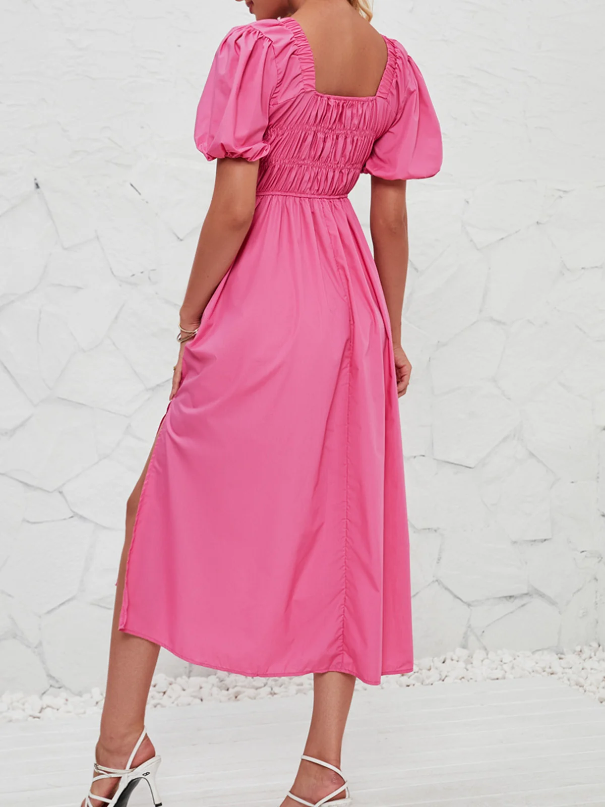 Women Plain V Neck Sleeveless Comfy Casual Maxi Dress