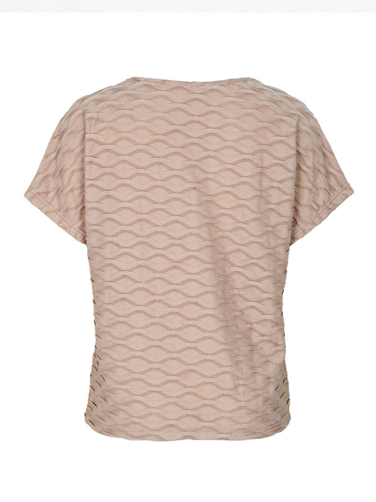 Crew Neck Raglan Sleeves Short Sleeve Plain Regular Micro-Elasticity Loose Shirt For Women