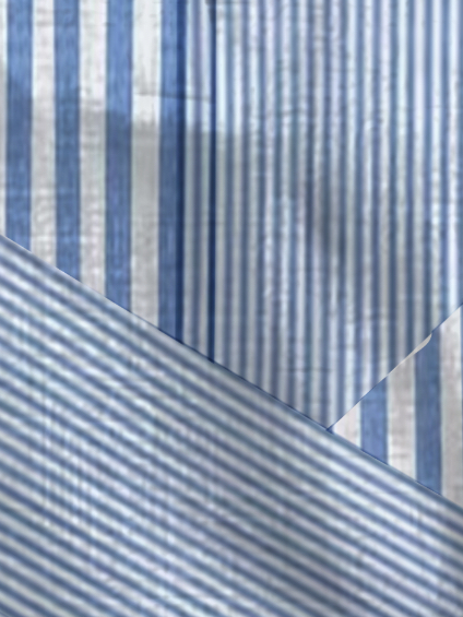 V Neck Half Sleeve Striped Split Joint Regular Loose Shirt For Women