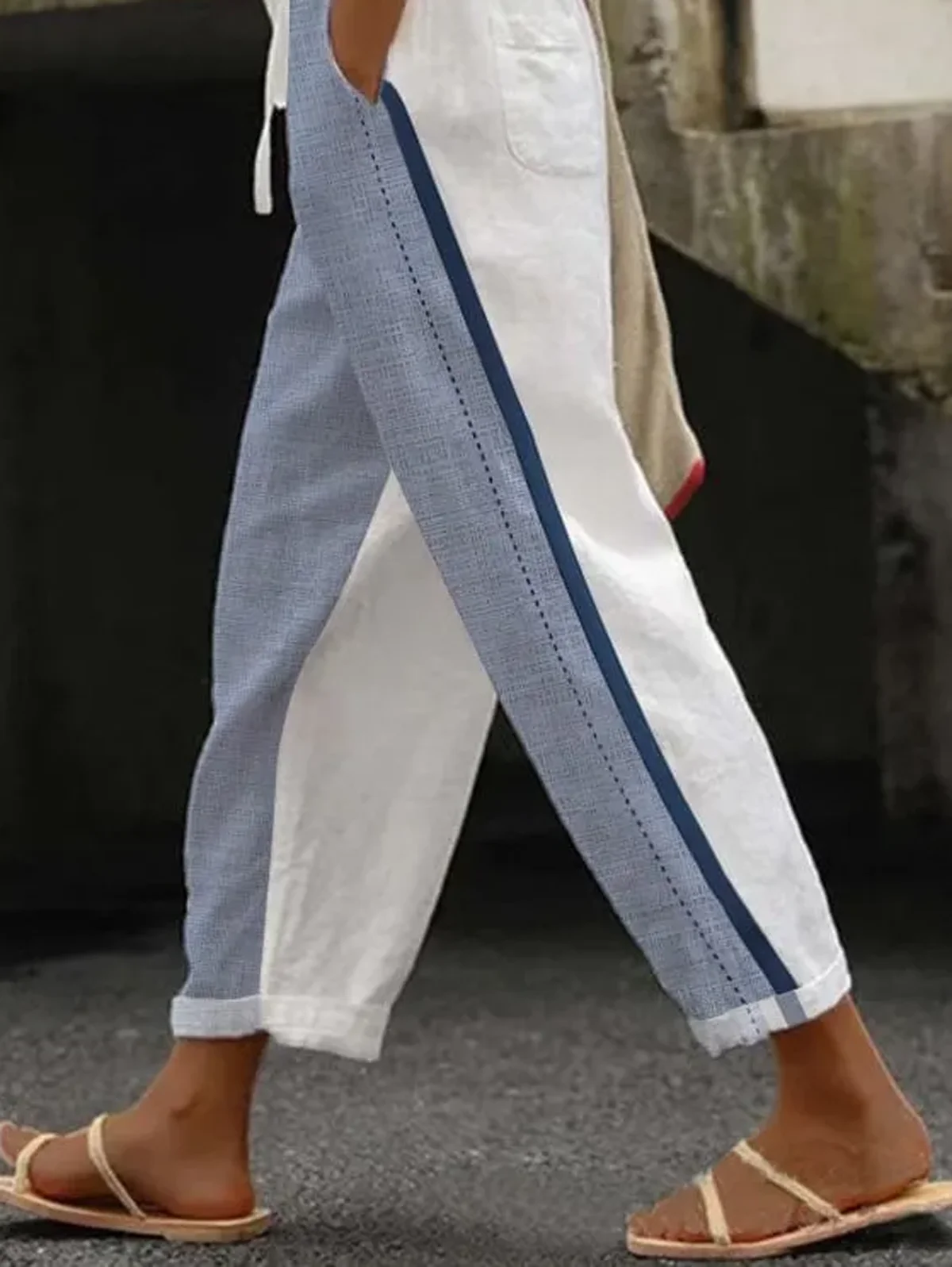 Casual Color Block Long Pant
