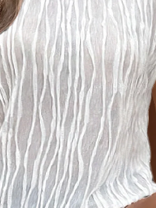 Casual Plain Crew Neck Short Sleeve T-shirt